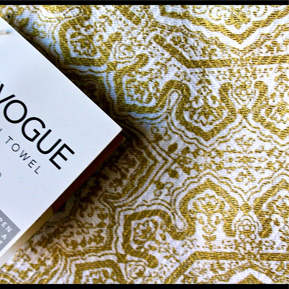 ENVOGUE KITCHEN TOWEL SET OF TWO GOLD DESIGN - Picture 3 of 4
